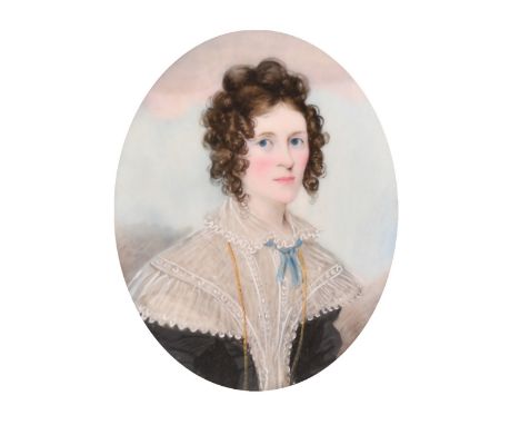 Attributed to Frederick Buck (1771-1840), Irish, a miniature portrait of a lady thought to be Anne Lloyd Nee Locke, watercolo