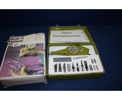 A boxed as new Powerline model 72 Hobbyist engraving kit.