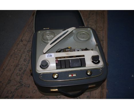 A cased Civic reel-to-reel tape Recorder