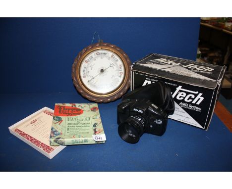 A quantity of miscellanea including Niko-tech Camera, Oak framed Barometer, Wilfred Pickles Radio Game, etc.