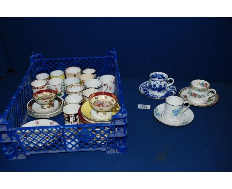 Twenty Coffee Cans with matching Saucers - late 19th/early 20th c. including Royal Doulton, Aynsley, Noritake, Royal Worceste
