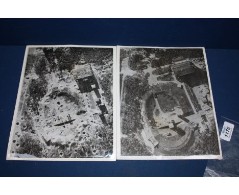 A highly collectable Pair of black and white WWII Photographs, 8'' x 10 1/4'' approx., one with typed label verso  ''British 
