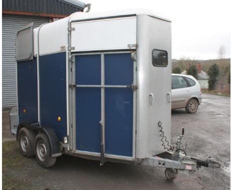 A 2004 Ifor Williams HB 505 R twin axle Double Horse Box Trailer to suit two x 16.2 hh horses and with front and rear loading