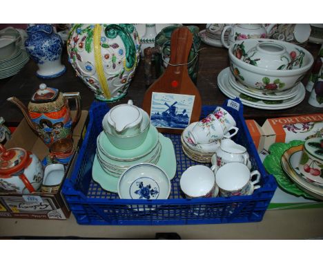 A Crown Staffordshire bone china Coffee set, white ground in delicate floral pattern and a Royal Crown Pottery bone china par