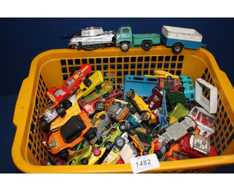 A good quantity of model vehicles including Dinky, Matchbox Lesney, Corgi etc, all well used.
