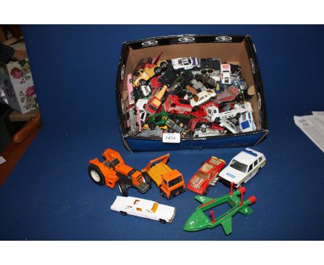 A quantity of metal and plastic toy Vehicles including Matchbox, Corgi, etc.