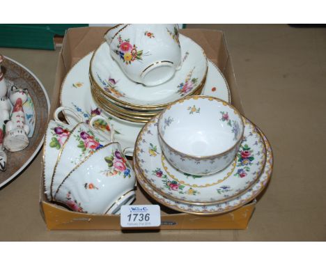 A quantity of china including Spode 'Peplow' trio (tea bowl a/f) and another floral patterned part Teaset