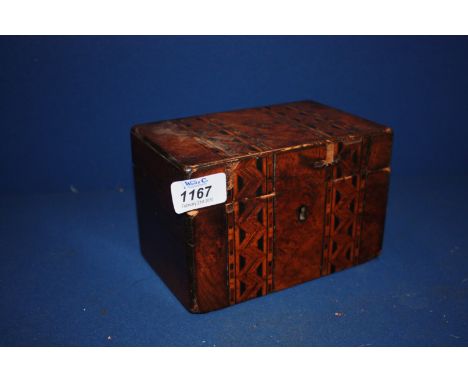 A Tunbridgeware Tea Caddy, a/f