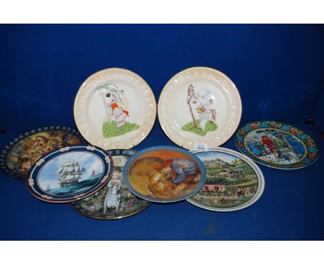 A quantity of various Wall Plates incl. Doulton 'Endeavour', Wedgwood 'Arthur draws the sword', three by 'Konigszett Bayern''