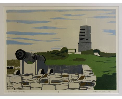 PETER DAVIES (BRITISH, B.1953)   “German Tower, Guernsey” , Signed, inscribed, dated 2010 and numbered 4/5, etching, 32.5cm x