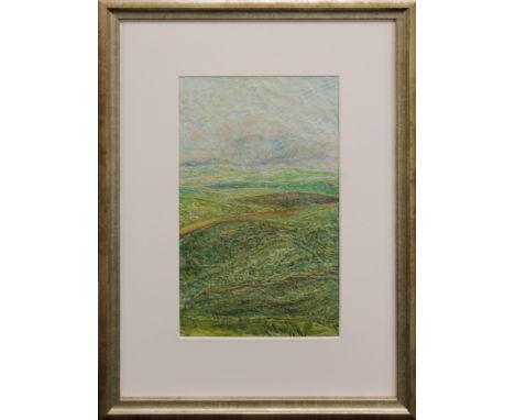 SUSANNE WHITE (GUERNSEY, CONTEMPORARY)   Rolling landscape , Embroidery, 25.25cm x 15cm ,