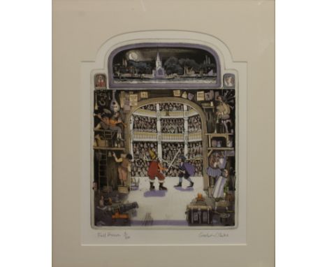 GRAHAM CLARKE (BRITISH, B.1941)   “Full House” , Signed, inscribed and numbered 8/300, etching, 39.5cm x 31cm with arched top