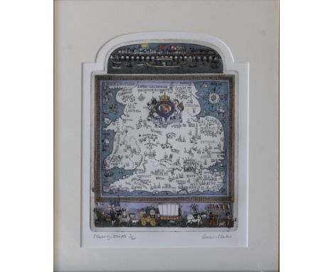 GRAHAM CLARKE (BRITISH, B.1941)   “Flower of Cities All” , Signed, inscribed and numbered 8/300, etching, 39.5cm x 31cm with 