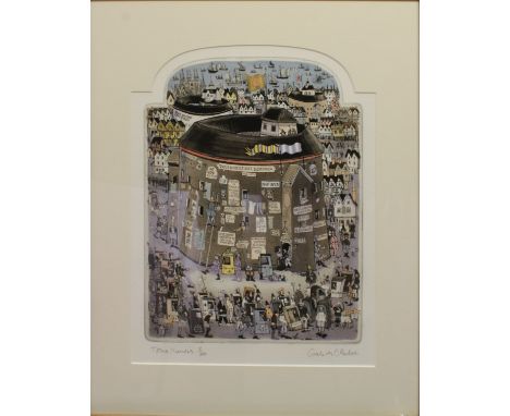 GRAHAM CLARKE (BRITISH, B.1941)   “Totus Mundis” , Signed, inscribed and numbered 8/300, etching, 39.5cm x 31cm with arched t