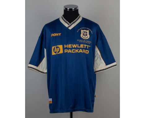 David Howells blue Tottenham Hotspur short sleeved Testimonial Match shirt August 2nd 1997, Pony size X &nbsp;Large, crew nec