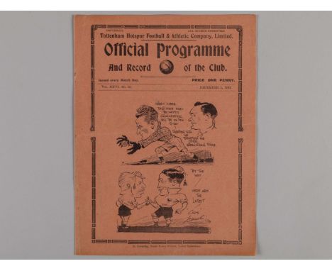 Tottenham Hotspur v Birmingham City programme, December 9th 1933, in generally very good condition showing no folds, tears et