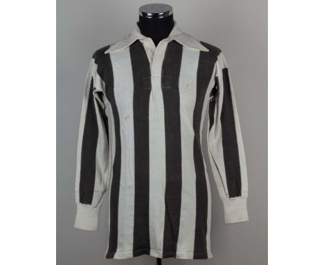Fred Crack black and white No.11 Grimsby Town v. Wolves F.A.Cup semi-final long-sleeved shirt, 1939, British Halbro, 10, with