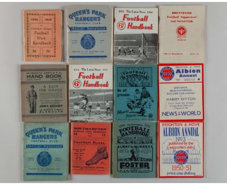 A number of Football League Club official handbooks from the 1930's, 40's and 50's including Brentford 1949-50, QPR 1947-48 a