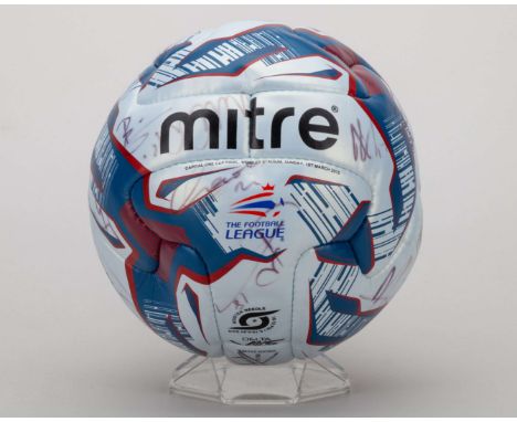Tottenham Hotspur autographed Mitre leather football, 2014-15 including Adebayor, Soldado, Davies, Kane etc&nbsp;