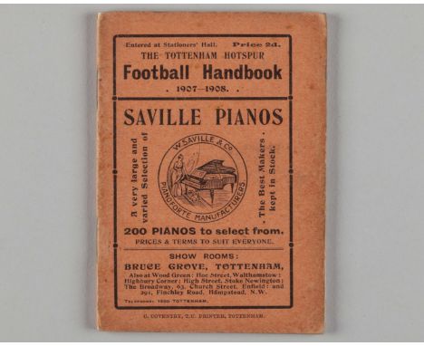 A Tottenham Hotspur handbook 1907-08, covers stained