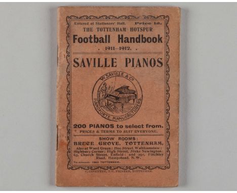 A Tottenham Hotspur handbook 1911-12, some cover staining