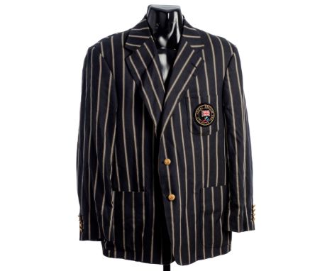 Great Britain Olympic team blazer from the Atlanta 1996 Olympic Games,&nbsp;navy pinstriped with team badge embroidered to br
