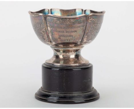 A Chinese silver trophy, inscribed THE HONG KONG FOOTBALL ASSOCIATION GOLDEN JUBILEE (1964) CHALLENGE CUP SENIOR DIVISION WIN