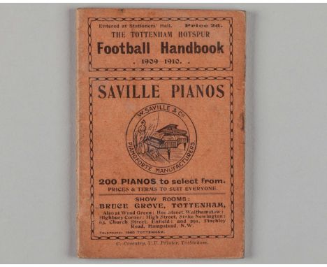 A Tottenham Hotspur handbook 1909-10,&nbsp;some cover staining &nbsp;