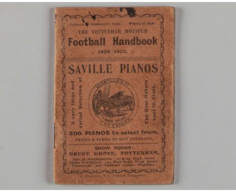 A Tottenham Hotspur handbook 1904-05, front cover stained&nbsp;