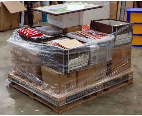 Two large pallets of Arsenal programmes, books, magazines and other assorted Club ephemera and memorabilia (two pallets of bo
