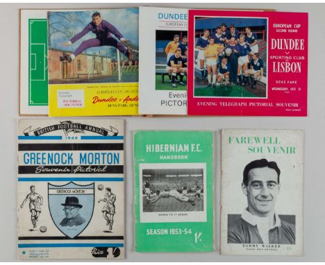 Dundee European Cup programmes including games against Sporting Club of Lisbon, Cologne, Anderlecht and the semi final v AC M