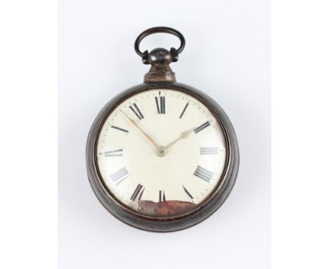 A Victorian silver pair cased verge movement open face key wind pocket watch, movement signed M. Collingwood, Alnwick, the wh
