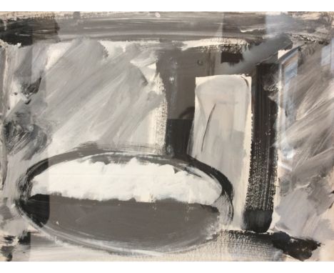 GEORGE HOLT (1924-2005). Framed, signed, dated 1987 and titled 'Object at the Gate' verso, Contemporary acrylic on paper laid