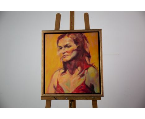 *CLIFFORD HANLEY (SCOTTISH 1948 - 2021), BONGO LADY III, oil on canvas, signed and dated ‘8, titled verso image size 51cm x 4