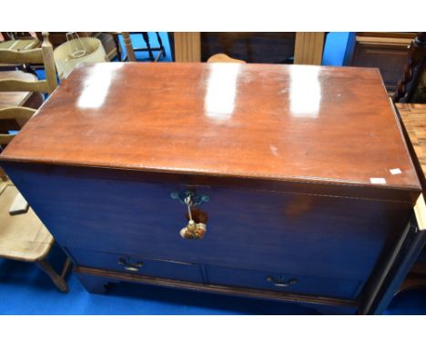 A Georgian mahogany bedding chest having two drawers to base, on bracket feet, dimensions approx. W120 D60 H93cm