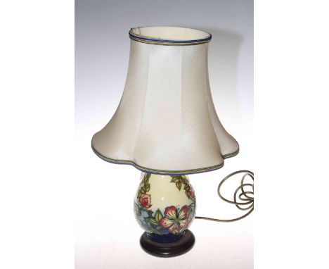 Moorcroft table lamp with shade.