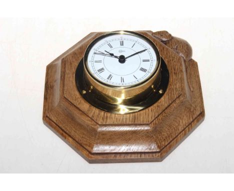 Robert Thompson of Kilburn 'Mouseman' clock, 19cm.