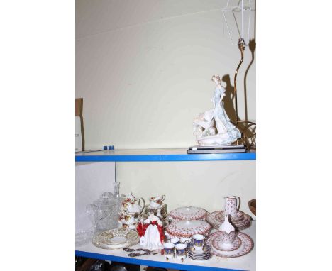 Royal Albert Old Country Roses, Spode, Fleur de Lys, Royal Doulton lady, glass, lamp, etc.