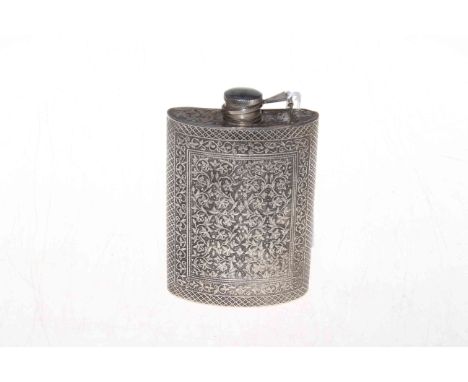 Continental silver flask, 13cm.