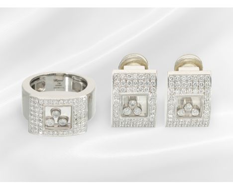 Ring/Ohrringe: Äußerst luxuriöses Schmuckset von Chopard "Happy Curves Ref. 3180", geschätzter NP ca. 30.000€: Ohrringe ca. 2