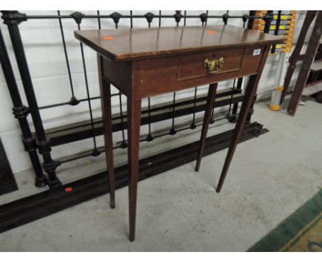 A 19th Century oak side or hall table, having frieze drawer, approx. width 62cm, depth 26cm