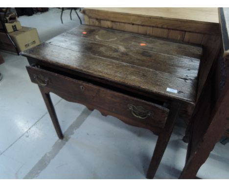 A period oak side table having frieze drawer, dimensions approx. W82cm D54cm H70cm