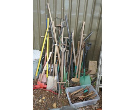 Large collection of vintage gardening hand tools 