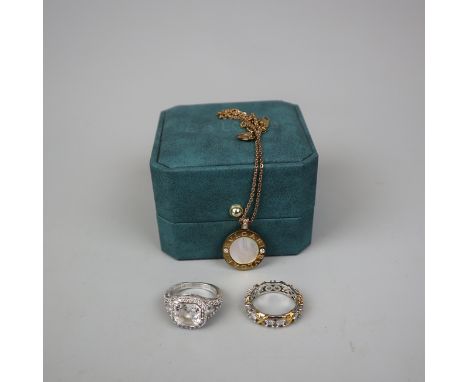 Collection of costume jewellery to include silver dress ring by Judith Ripka 