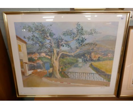 Signed L/E print of a river scene by Nebel