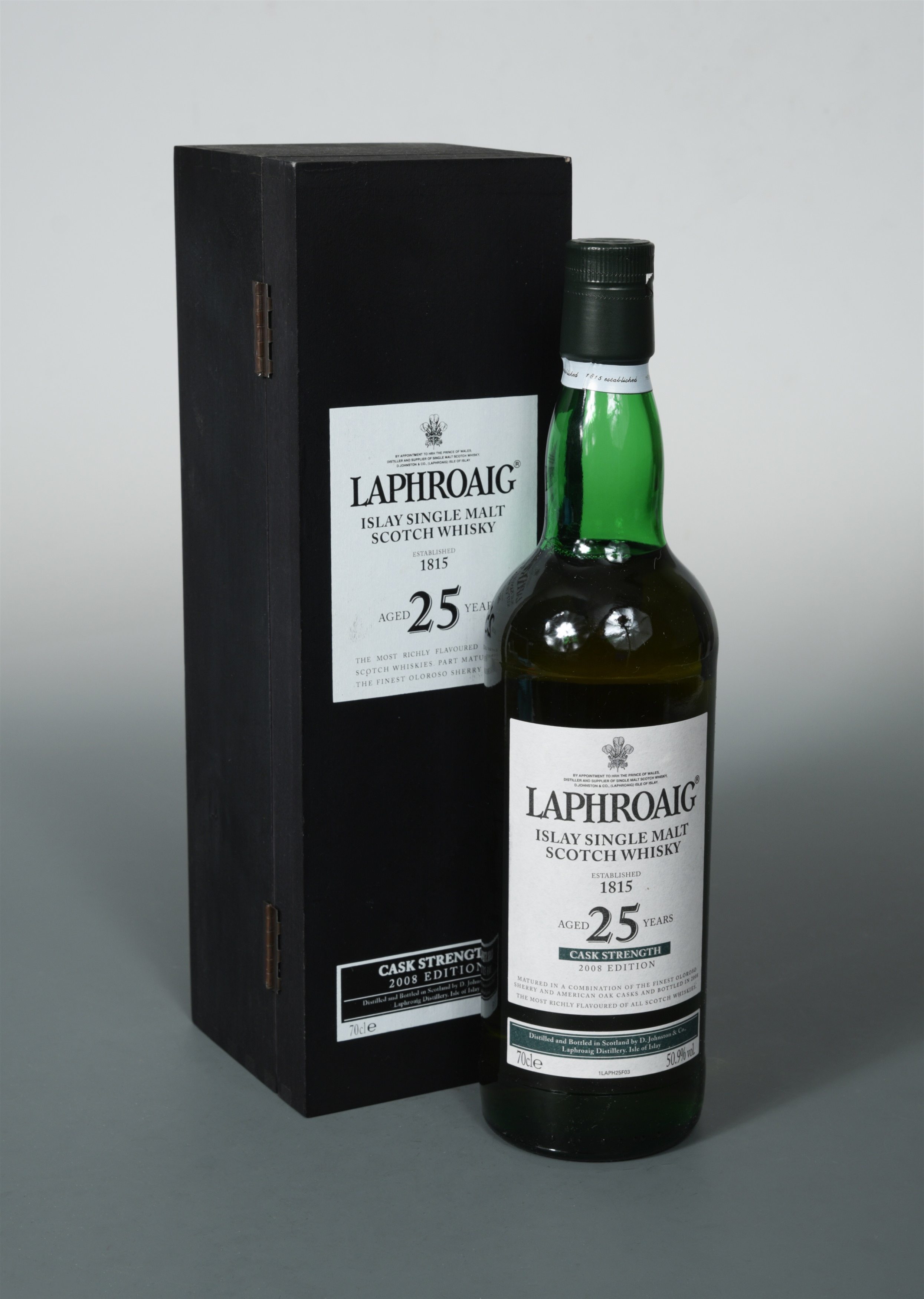 Laphroaig 25 year old Scotch Whisky, 2008 Edition, in Cheffins Fine Art