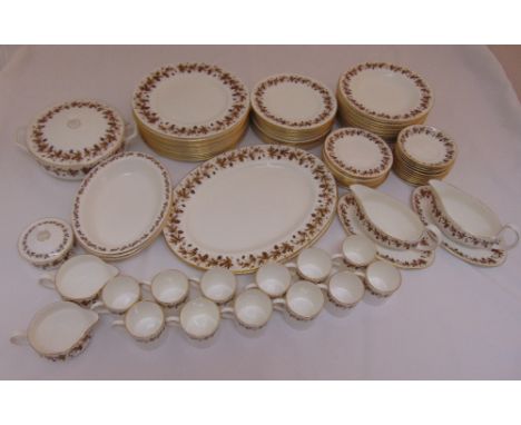 Wedgwood Autumn Vine dinner service for twelve place settings to include plates, bowls, cups, saucers, vegetable dishes, meat