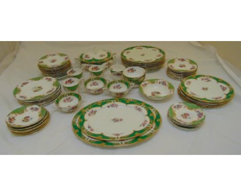Paragon Green Rockingham dinner and tea service to include plates, bowls, serving dishes, meat plates, cups and saucers  (66)
