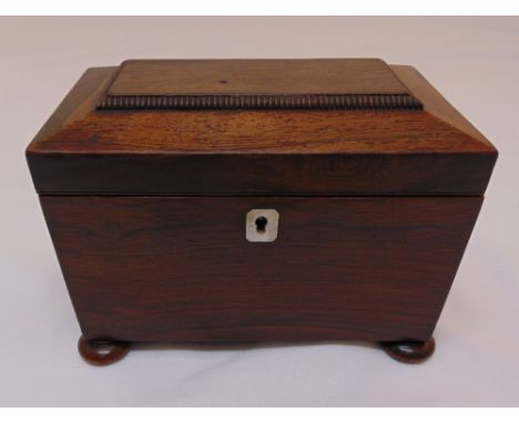 An Edwardian rectangular tea caddy, 15 x 21 x 13cm, A/F