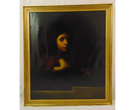 Luigi Bardi framed oil on canvas portrait of a young man, signed to verso, 74 x 63.5cm